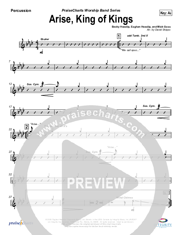 Arise King of Kings Percussion (Eoghan Heaslip)