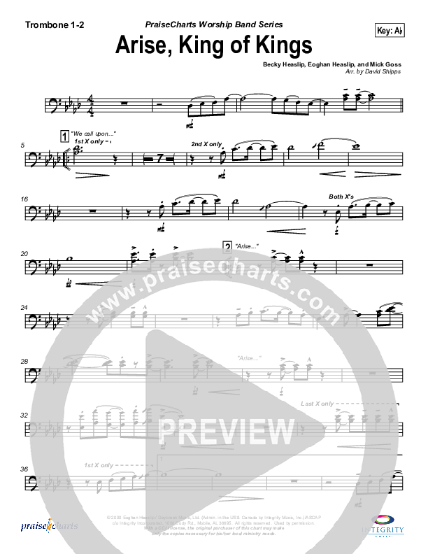 Arise King of Kings Trombone 1/2 (Eoghan Heaslip)