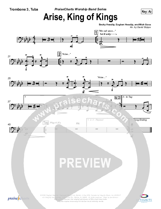 Arise King of Kings Trombone 3/Tuba (Eoghan Heaslip)