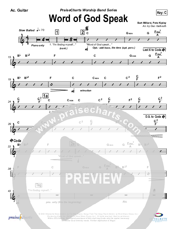 Word Of God Speak Acoustic Guitar (MercyMe)