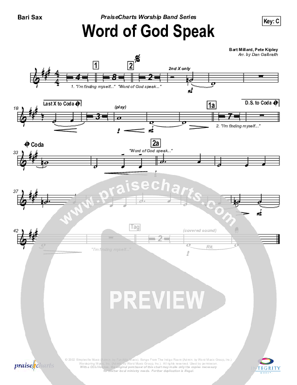 Word Of God Speak Bari Sax (MercyMe)