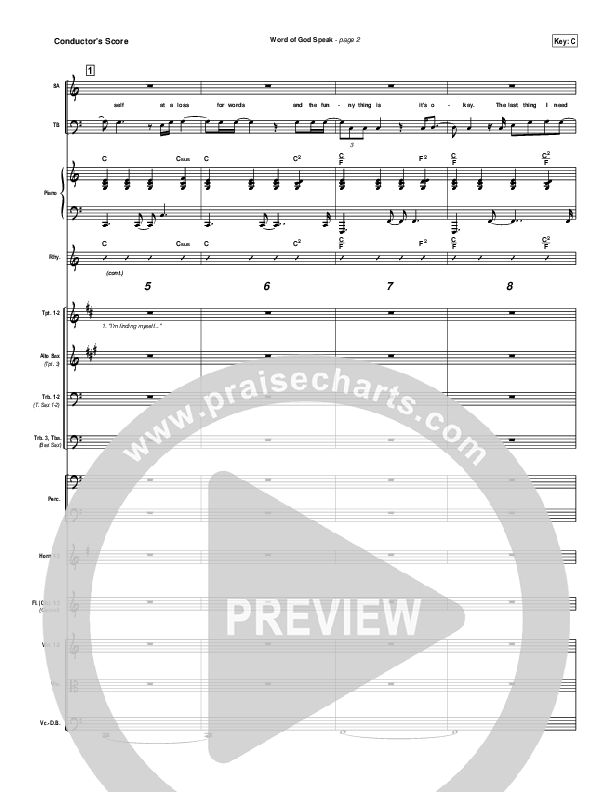 Word Of God Speak Conductor's Score (MercyMe)