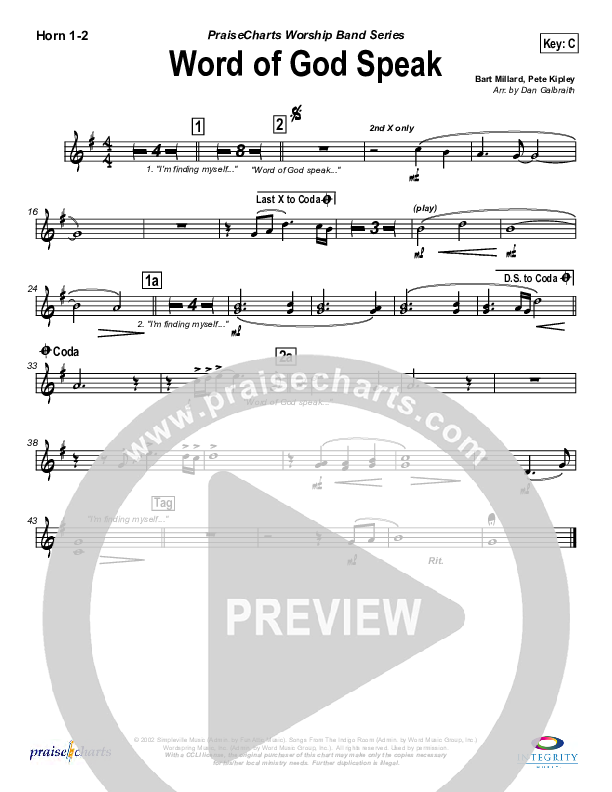 Word Of God Speak Brass Pack (MercyMe)