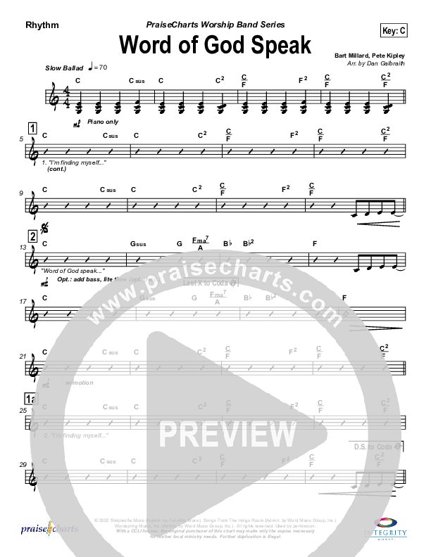 Word Of God Speak Rhythm Chart (MercyMe)