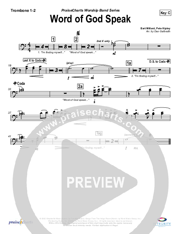 Word Of God Speak Trombone 1/2 (MercyMe)