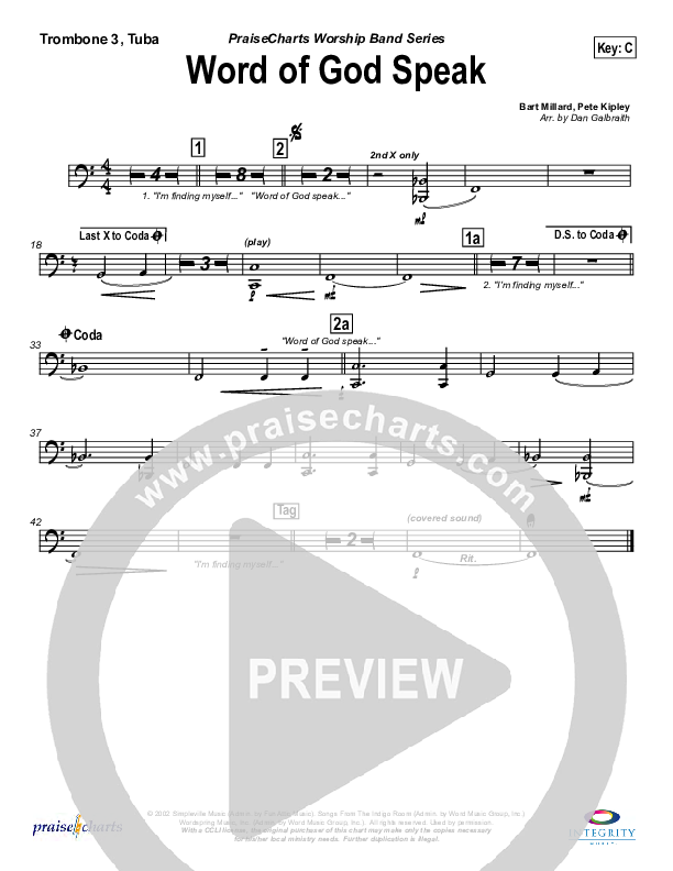 Word Of God Speak Trombone 3/Tuba (MercyMe)