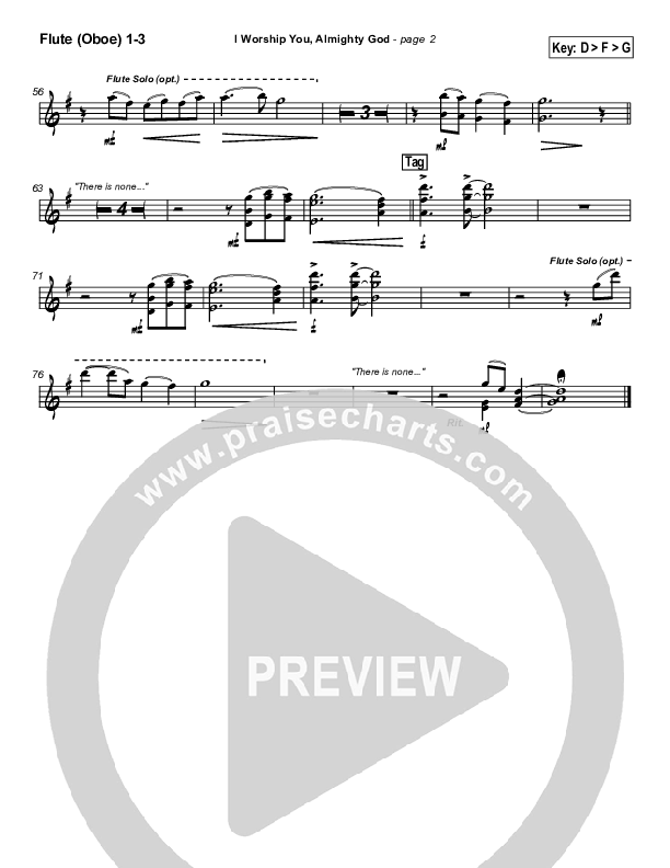 I Worship You Almighty God Flute/Oboe 1/2/3 (Sondra Corbett)