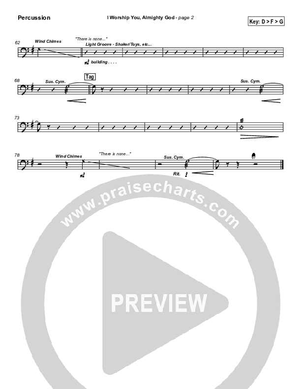 I Worship You Almighty God Percussion (Sondra Corbett)