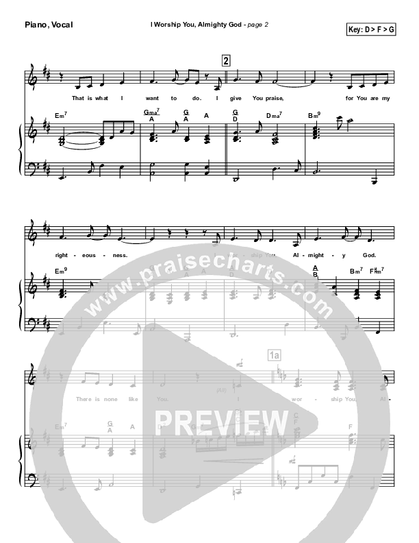 I Worship You Almighty God Piano/Vocal Pack (Sondra Corbett)