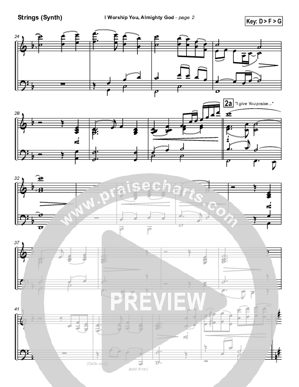 I Worship You Almighty God Synth Strings (Sondra Corbett)