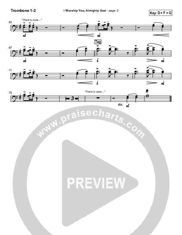 I Worship You Almighty God Trombone 1/2 (Sondra Corbett)