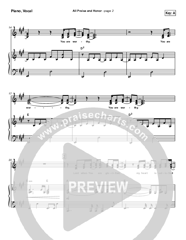 All Praise and Honor Piano/Vocal (Paul Baloche)