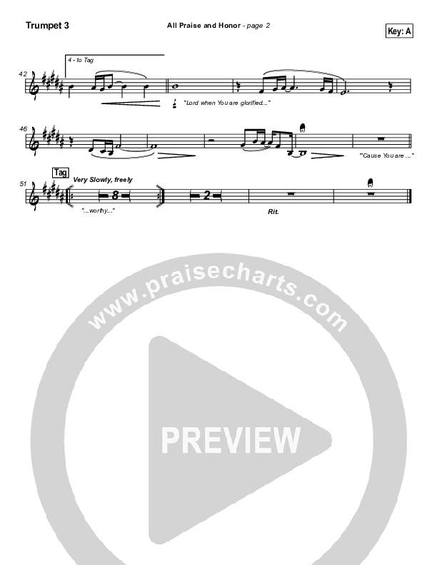 All Praise and Honor Trumpet 3 (Paul Baloche)