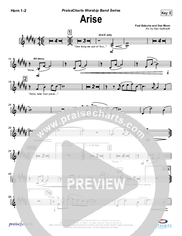 Arise French Horn 1/2 (Paul Baloche)