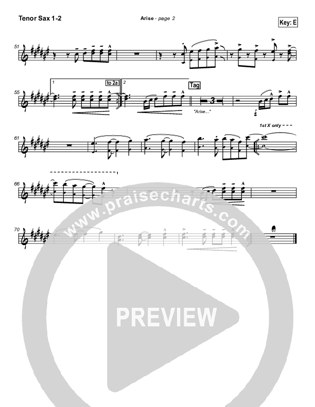 Arise Tenor Sax 1/2 (Paul Baloche)