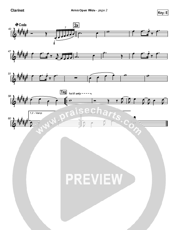 Arms Open Wide Clarinet (Rita Baloche)