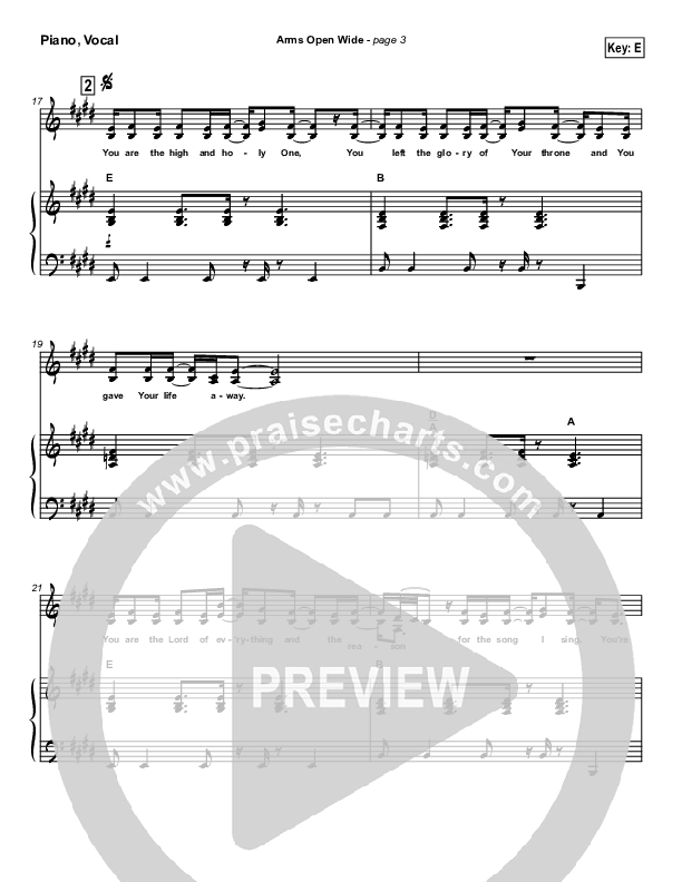 Arms Open Wide Piano/Vocal Pack (Rita Baloche)