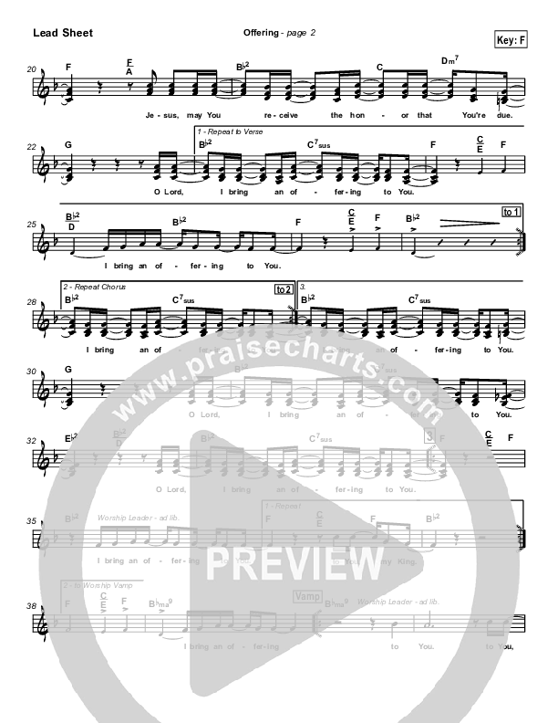 Offering Lead Sheet (SAT) (Paul Baloche)