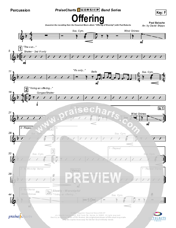 Offering Percussion (Paul Baloche)