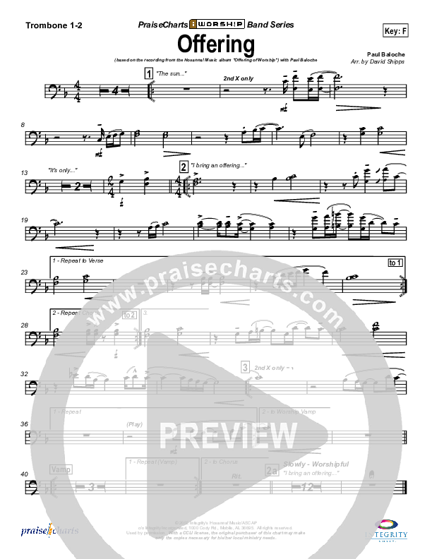 Offering Trombone 1/2 (Paul Baloche)
