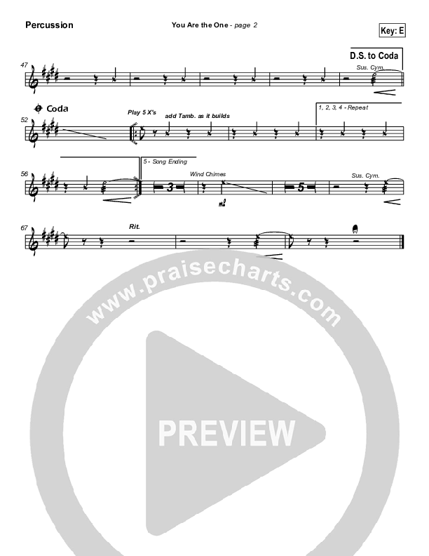 You Are the One Percussion (Paul Baloche)