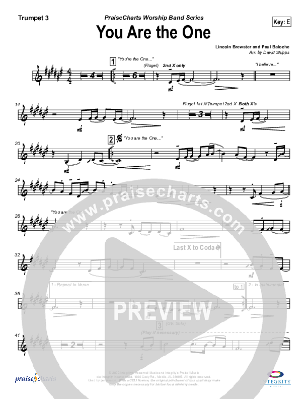 You Are the One Trumpet 3 (Paul Baloche)