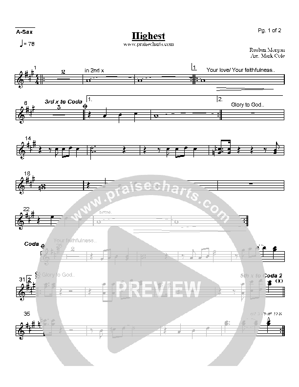 Highest Alto Sax (Hillsong Worship)