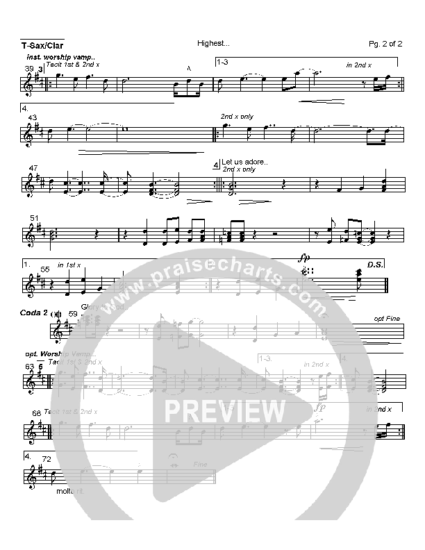 Highest Clarinet (Hillsong Worship)