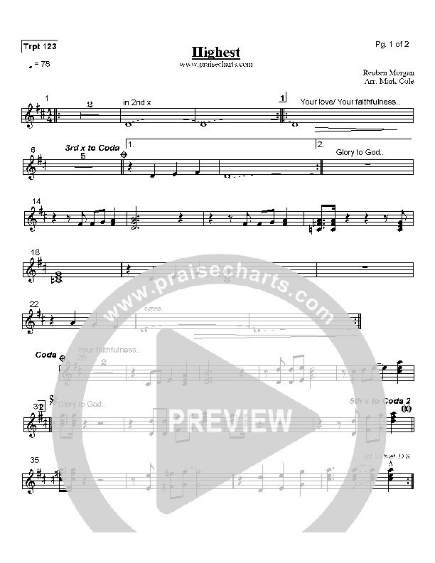 Highest Trumpet 1/2/3 (Hillsong Worship)