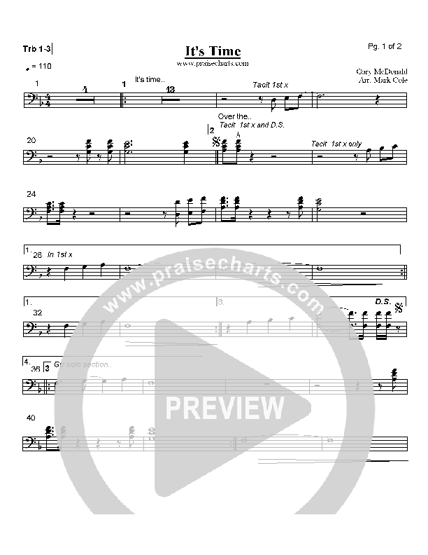 It's Time Trombone 1/2/3 (Lindell Cooley)