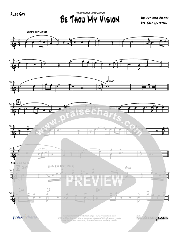 Be Thou My Vision (Instrumental) Alto Sax (Brad Henderson)