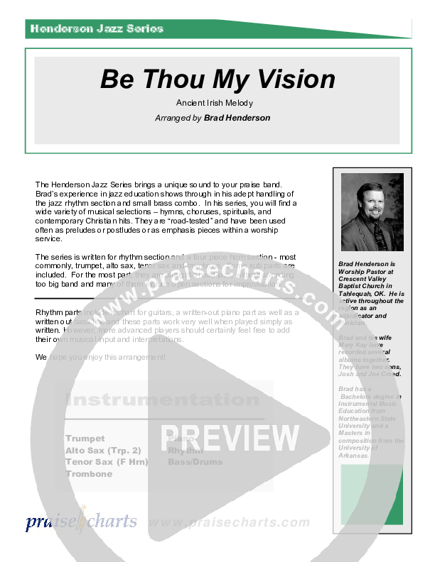 Be Thou My Vision (Instrumental) Cover Sheet (Brad Henderson)