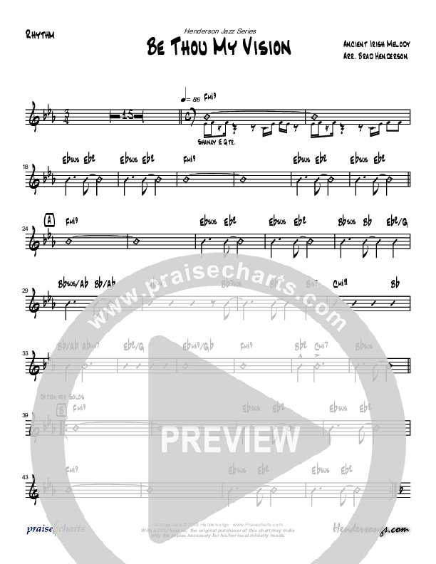 Be Thou My Vision (Instrumental) Rhythm Chart (Brad Henderson)
