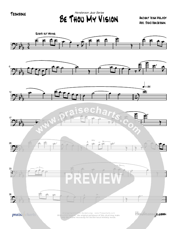 Be Thou My Vision (Instrumental) Trombone (Brad Henderson)