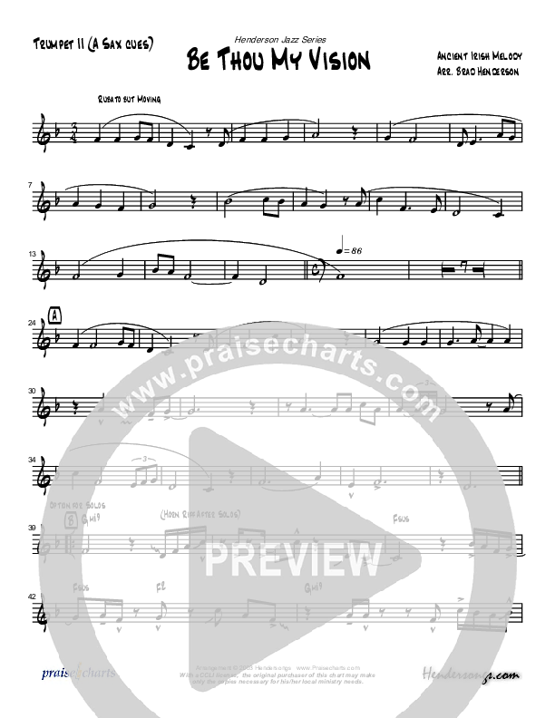 Be Thou My Vision (Instrumental) Trumpet 2 (Brad Henderson)