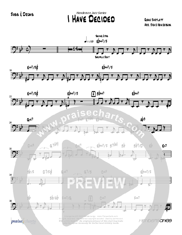 I Have Decided (Instrumental) Bass Guitar (Brad Henderson)