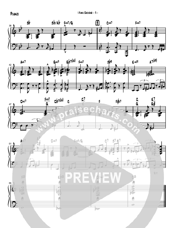 I Have Decided (Instrumental) Piano Sheet (Brad Henderson)