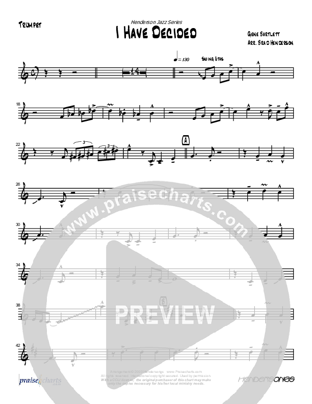 I Have Decided (Instrumental) Trumpet (Brad Henderson)