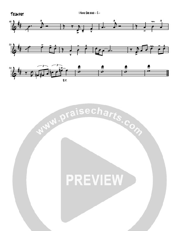 I Have Decided (Instrumental) Trumpet (Brad Henderson)