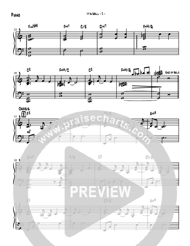 It Is Well With My Soul (Instrumental) Piano Sheet (Brad Henderson)