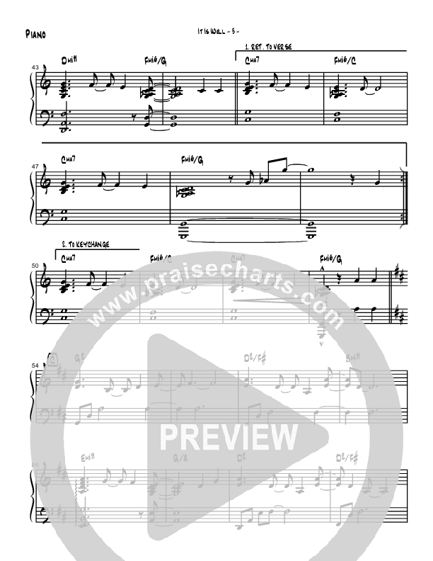 It Is Well With My Soul (Instrumental) Piano Sheet (Brad Henderson)