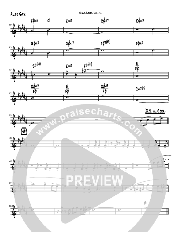 Jesus Loves Me (Instrumental) Alto Sax (Brad Henderson)