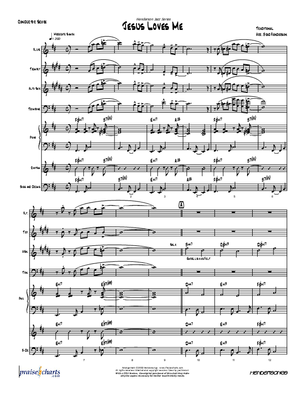 Jesus Loves Me (Instrumental) Conductor's Score (Brad Henderson)