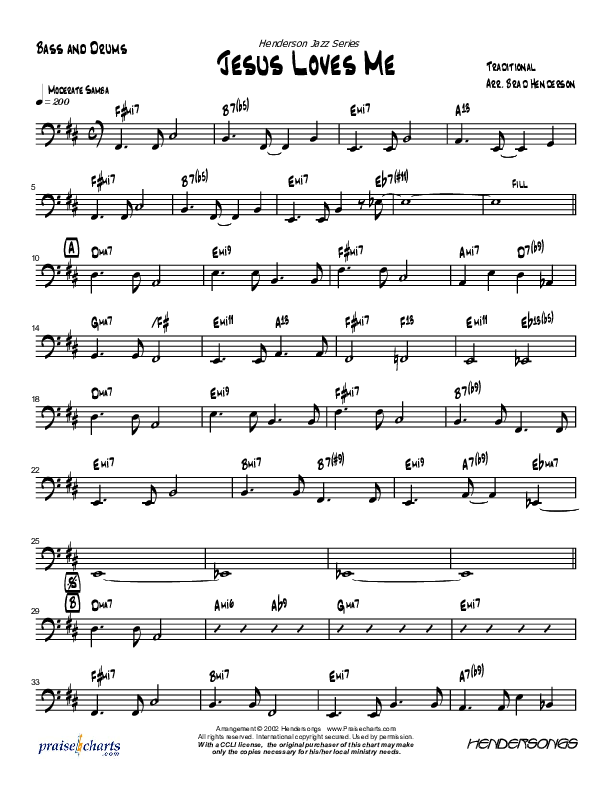 Jesus Loves Me (Instrumental) Drum Set (Brad Henderson)