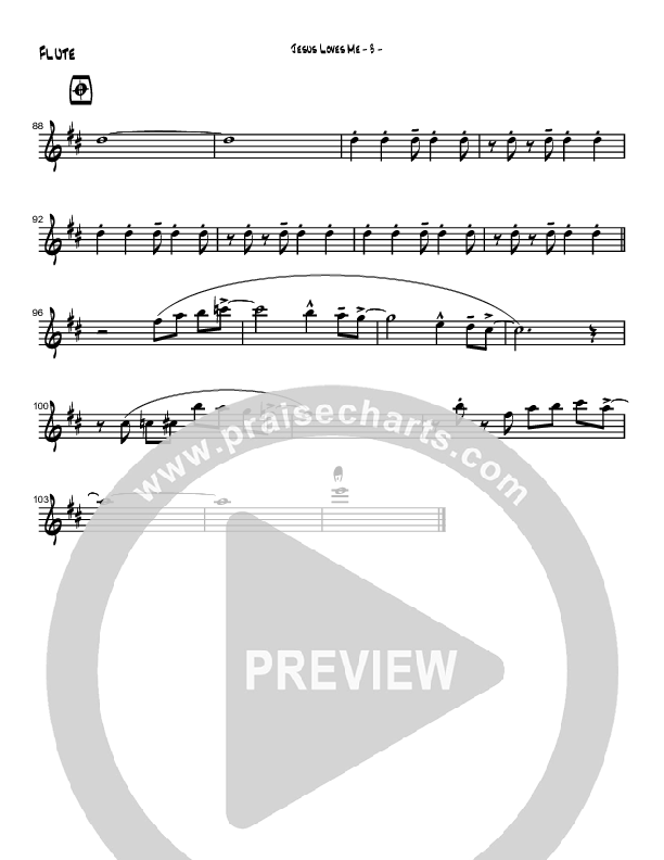 Jesus Loves Me (Instrumental) Flute (Brad Henderson)