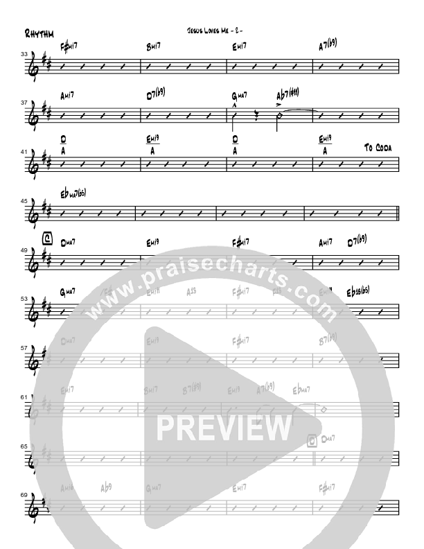 Jesus Loves Me (Instrumental) Rhythm Chart (Brad Henderson)