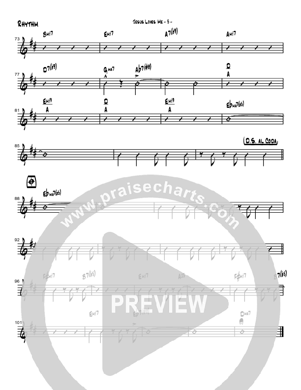 Jesus Loves Me (Instrumental) Rhythm Chart (Brad Henderson)