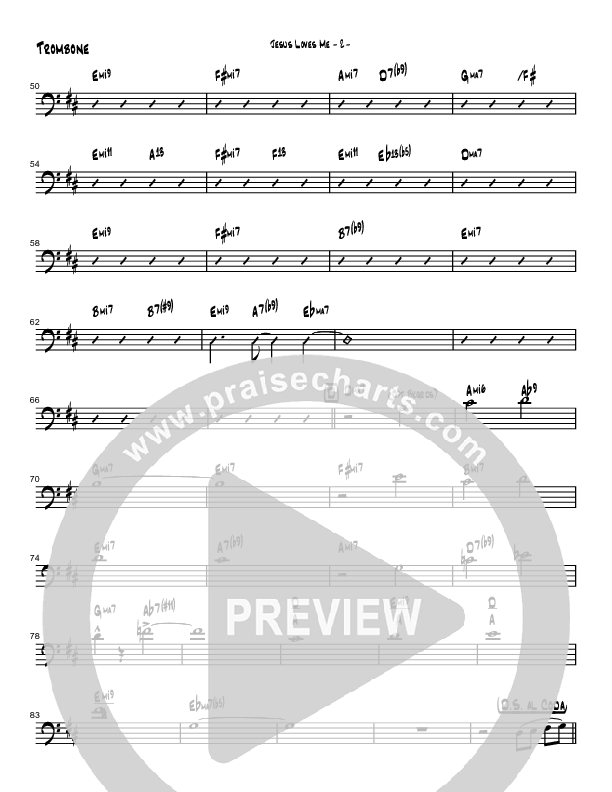 Jesus Loves Me (Instrumental) Trombone (Brad Henderson)
