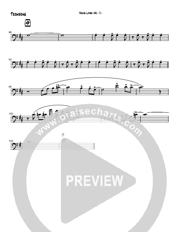 Jesus Loves Me (Instrumental) Trombone (Brad Henderson)