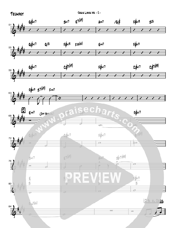 Jesus Loves Me (Instrumental) Trumpet (Brad Henderson)